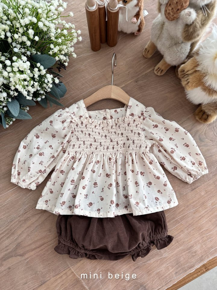 The Beige - Korean Baby Fashion - #babyfashion - Square Smocked Blouse - 8