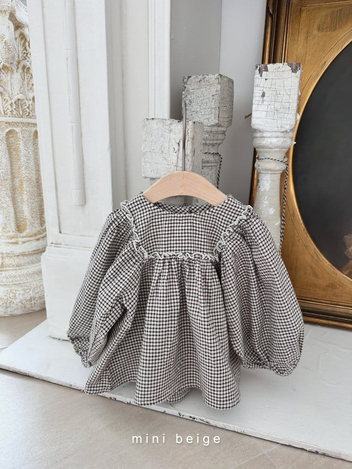 The Beige - Korean Baby Fashion - #babyoutfit - Check Shirring Blouse - 2