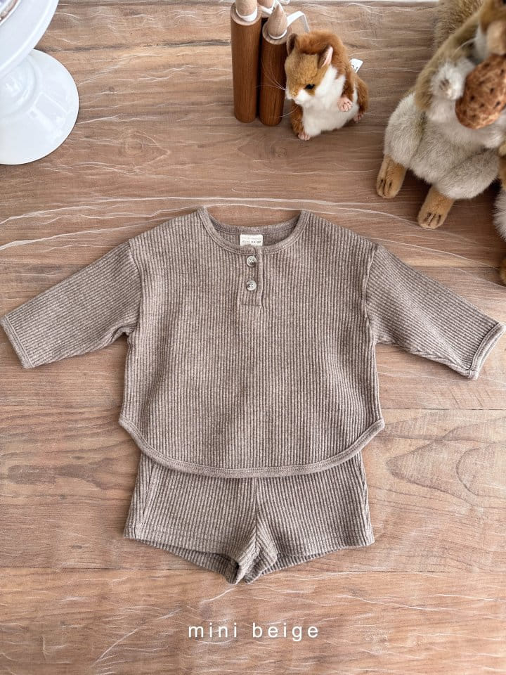 The Beige - Korean Baby Fashion - #babywear - Rib Shorts Set - 2