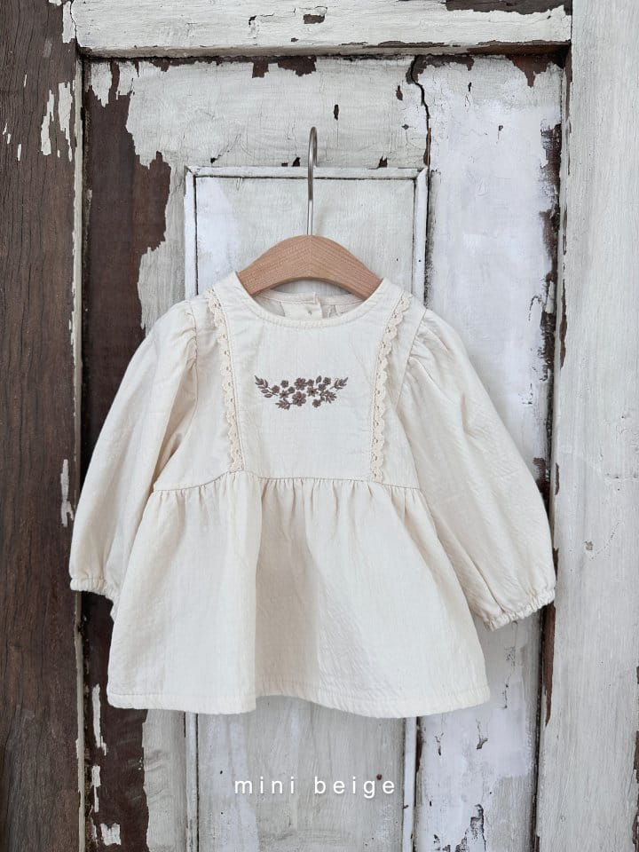 The Beige - Korean Baby Fashion - #onlinebabyboutique - Embrodiery Lace Blouse - 3