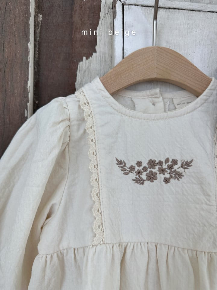 The Beige - Korean Baby Fashion - #onlinebabyboutique - Embrodiery Lace Blouse - 4