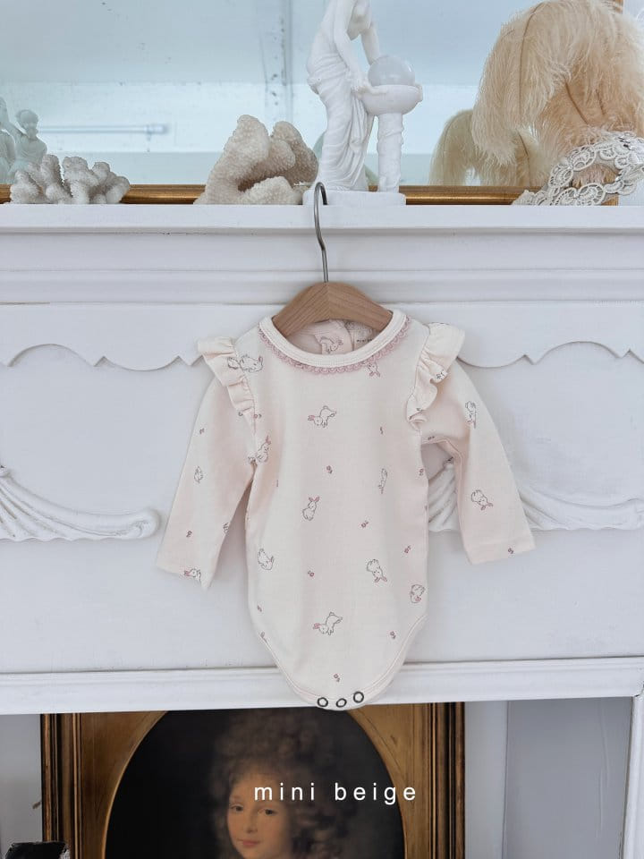 The Beige - Korean Baby Fashion - #onlinebabyshop - Sleeves Frill Bodysuit