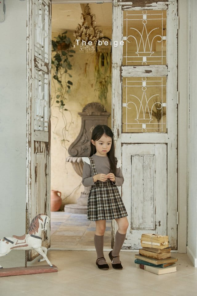 The Beige - Korean Children Fashion - #designkidswear - Check Wrinkle Skirt - 12