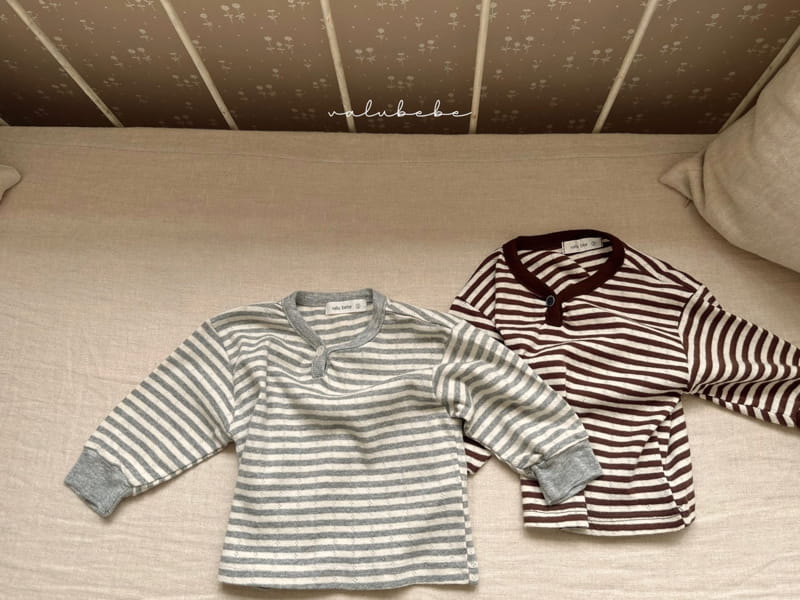 Valu Bebe - Korean Baby Fashion - #babyclothing - Stripes Eyelet Button Tee - 10