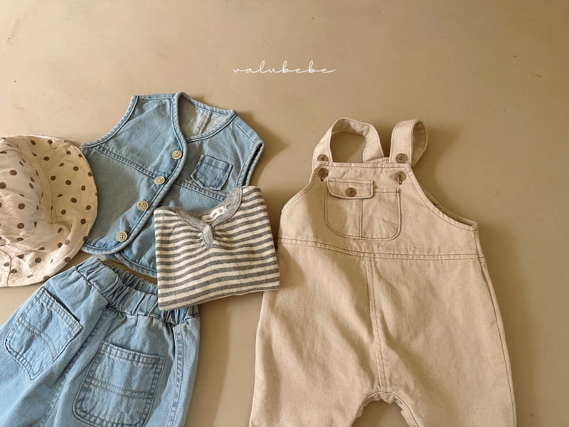 Valu Bebe - Korean Baby Fashion - #babyfever - Stripes Eyelet Button Tee - 12