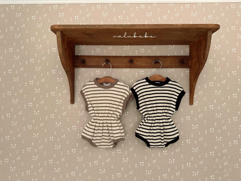 Valu Bebe - Korean Baby Fashion - #babyoutfit - Stripes Waffle Bodysuit