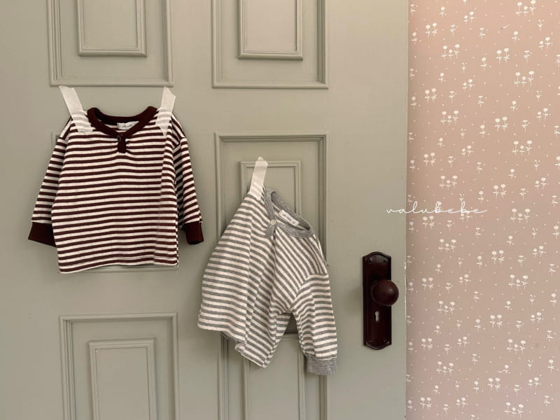 Valu Bebe - Korean Baby Fashion - #babyoutfit - Stripes Eyelet Button Tee - 4