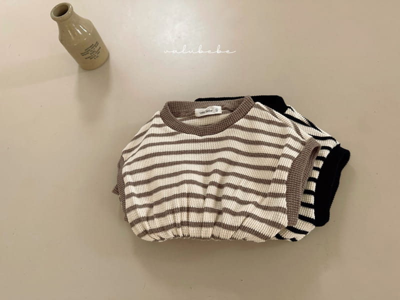 Valu Bebe - Korean Baby Fashion - #onlinebabyboutique - Stripes Waffle Bodysuit - 3