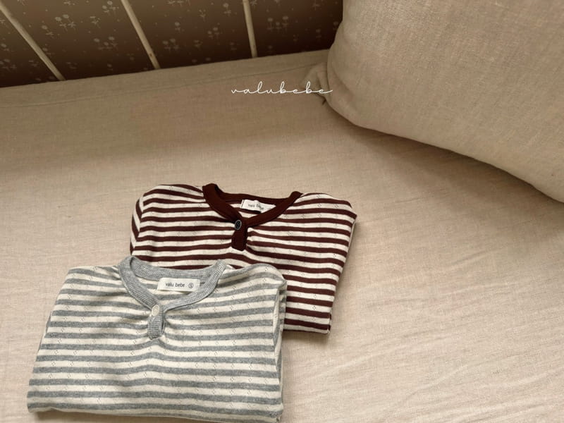 Valu Bebe - Korean Baby Fashion - #smilingbaby - Stripes Eyelet Button Tee - 7