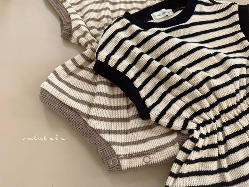 Valu Bebe - Korean Baby Fashion - #smilingbaby - Stripes Waffle Bodysuit - 5