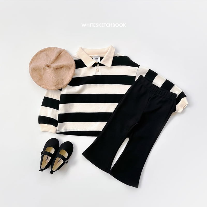 Whitesketchbook - Korean Children Fashion - #kidzfashiontrend - Collar Stripes Tee - 4