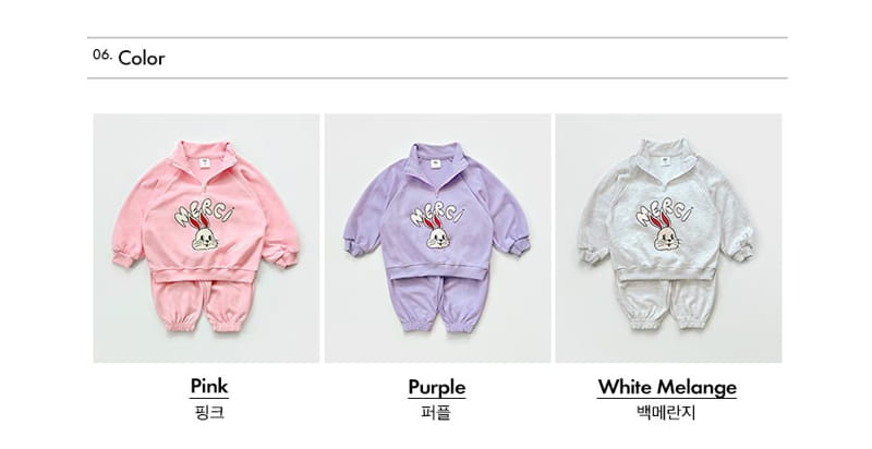 Whitesketchbook - Korean Children Fashion - #Kfashion4kids - Rabbit Half Zip-up Set - 8