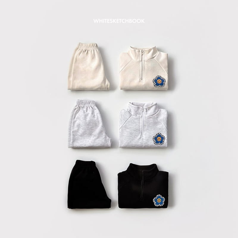 Whitesketchbook - Korean Children Fashion - #childofig - Check Half Zip-up Set