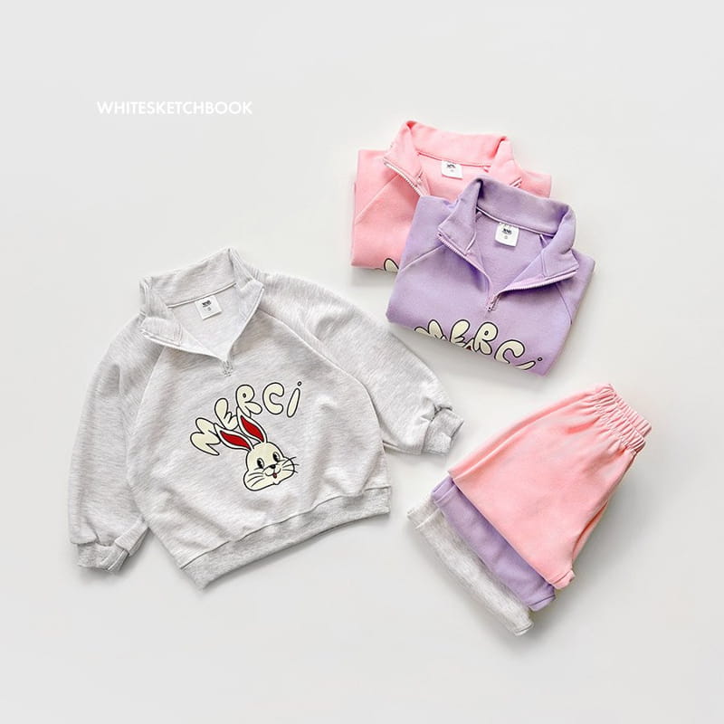 Whitesketchbook - Korean Children Fashion - #childrensboutique - Rabbit Half Zip-up Set