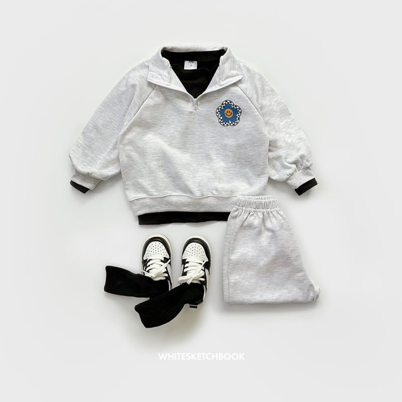 Whitesketchbook - Korean Children Fashion - #kidsshorts - Check Half Zip-up Set - 6