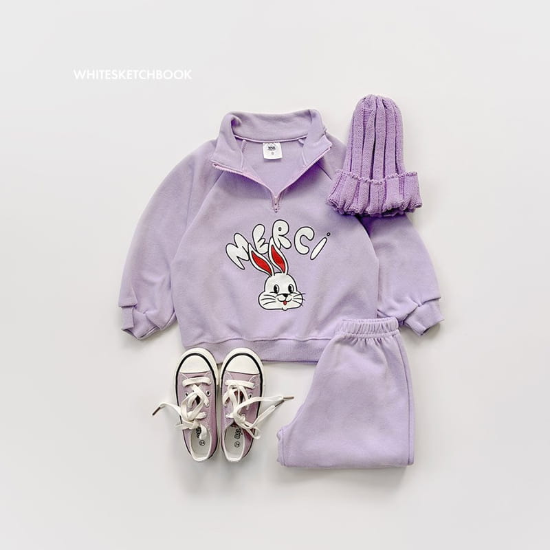 Whitesketchbook - Korean Children Fashion - #kidsshorts - Rabbit Half Zip-up Set - 5