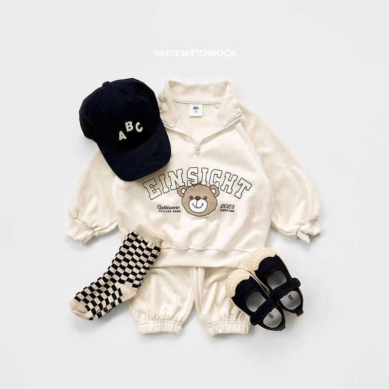 Whitesketchbook - Korean Children Fashion - #fashionkids - Teddy Zip-up Set - 4