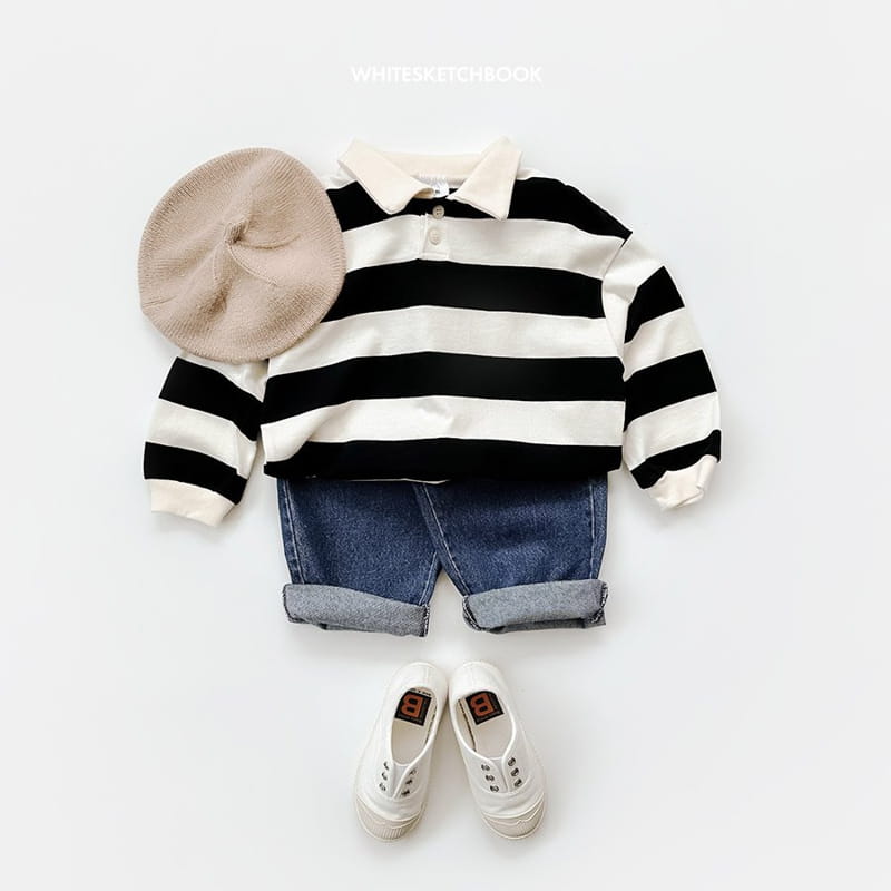 Whitesketchbook - Korean Children Fashion - #littlefashionista - Collar Stripes Tee - 5