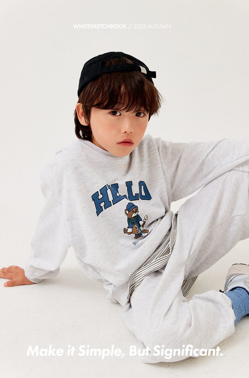 Whitesketchbook - Korean Children Fashion - #littlefashionista - Hello Sweatshirt Set - 6