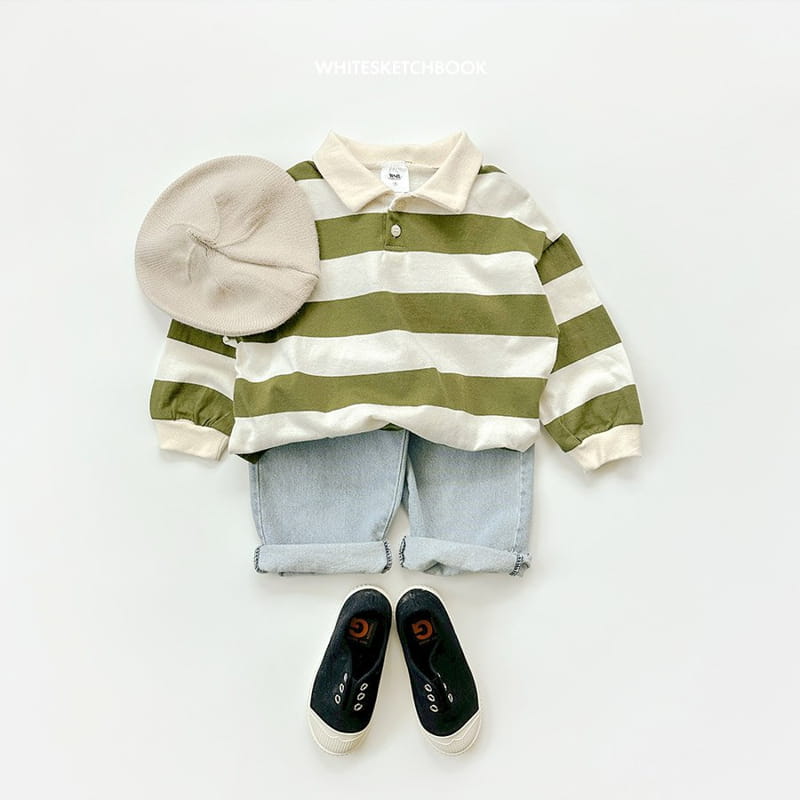 Whitesketchbook - Korean Children Fashion - #magicofchildhood - Collar Stripes Tee - 6