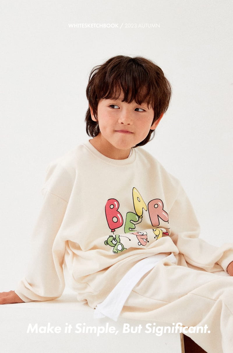 Whitesketchbook - Korean Children Fashion - #toddlerclothing - Bear Sweatshirt Set - 7