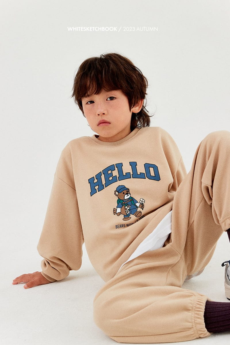 Whitesketchbook - Korean Children Fashion - #toddlerclothing - Hello Sweatshirt Set - 11