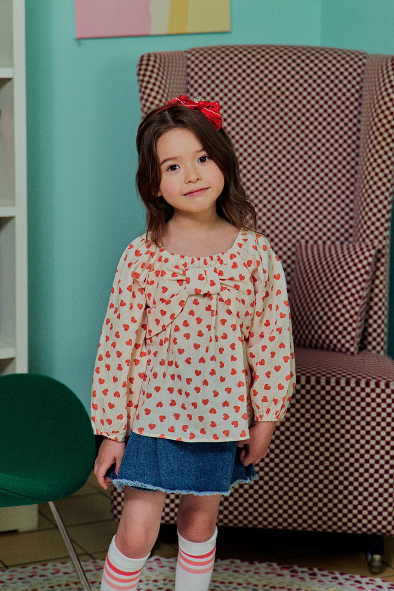 1St Blue - Korean Children Fashion - #childofig - Ribbon Blouse - 3