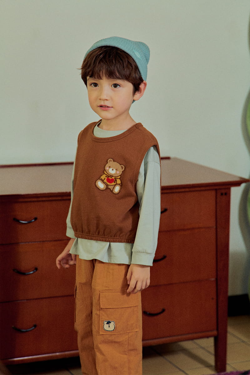 1St Blue - Korean Children Fashion - #childofig - Terry Piping Vest - 12