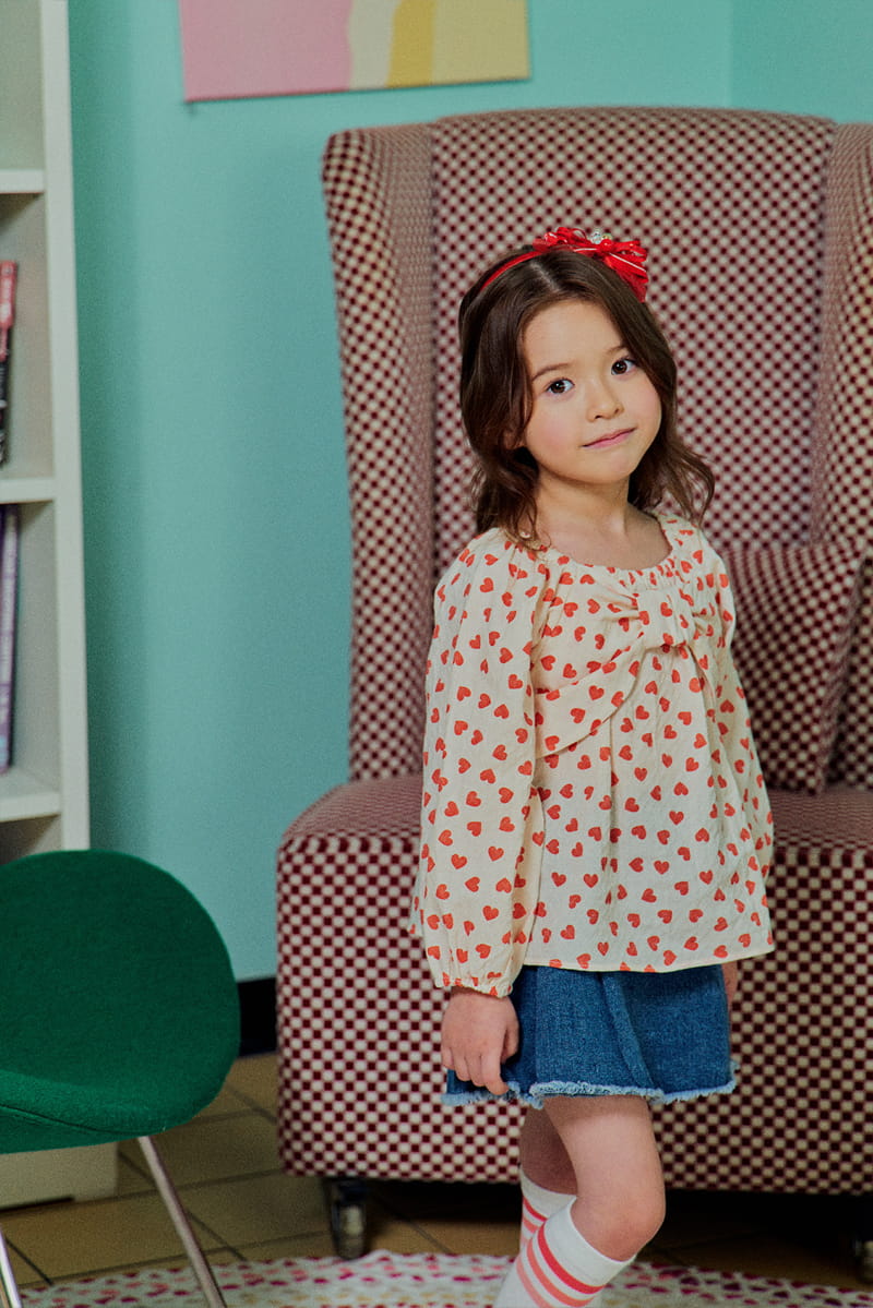 1St Blue - Korean Children Fashion - #childofig - Ribbon Blouse - 4