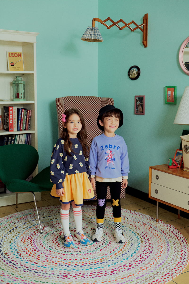 1St Blue - Korean Children Fashion - #childrensboutique - Heart Piping Skirt Leggings