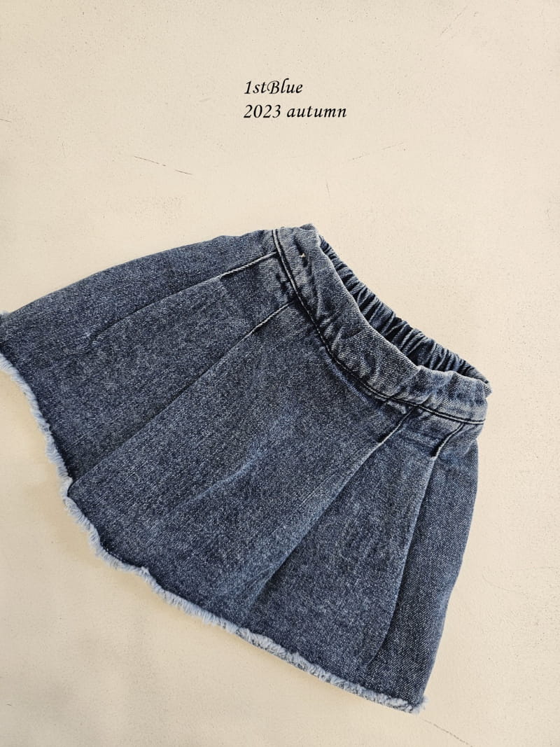 1St Blue - Korean Children Fashion - #designkidswear - Denim Skirt Pants - 2