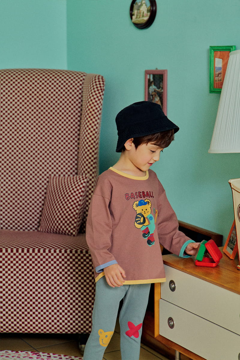 1St Blue - Korean Children Fashion - #discoveringself - Bear Piping Tee - 9