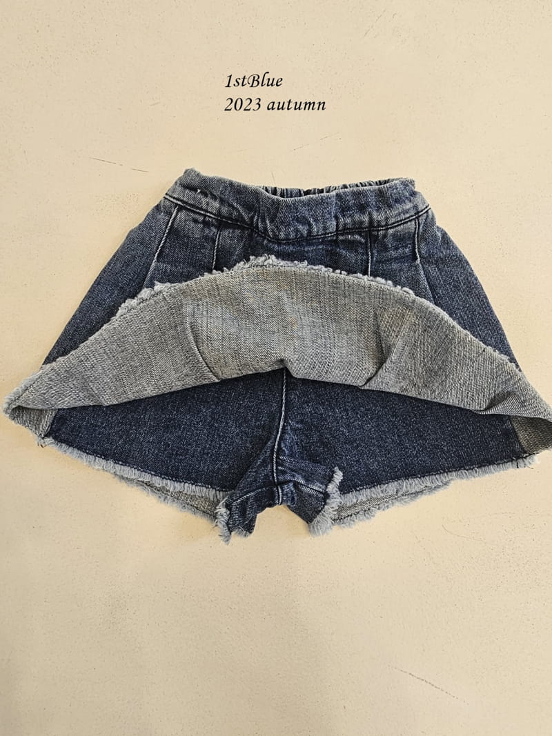 1St Blue - Korean Children Fashion - #discoveringself - Denim Skirt Pants - 3