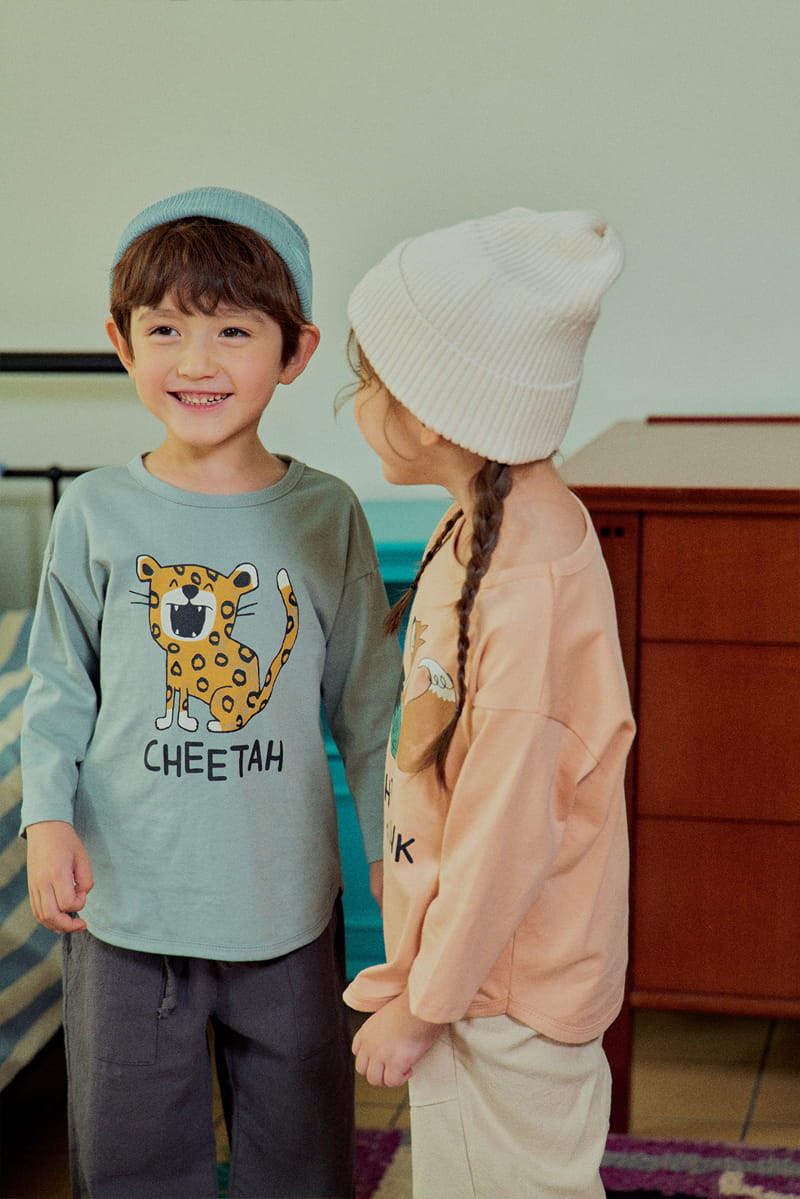 1St Blue - Korean Children Fashion - #kidsshorts - Kid Animal Tee - 3