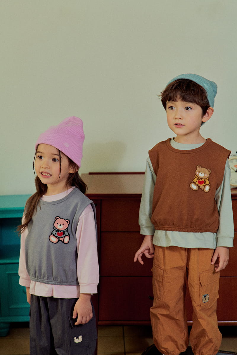 1St Blue - Korean Children Fashion - #magicofchildhood - Terry Piping Vest - 6