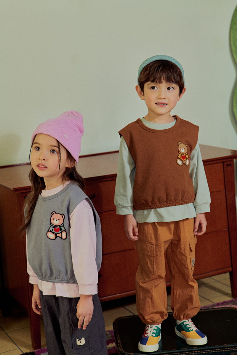 1St Blue - Korean Children Fashion - #todddlerfashion - Terry Piping Vest - 9