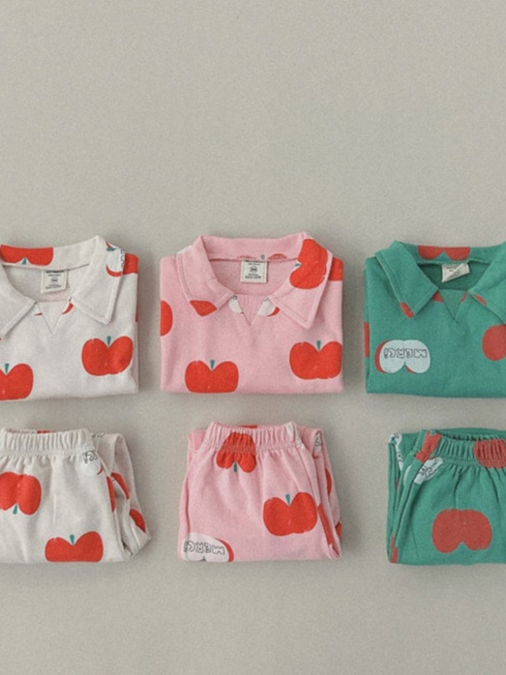 Collar Apple Top Bottom Set