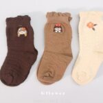 Brown Embroidery Socks Set