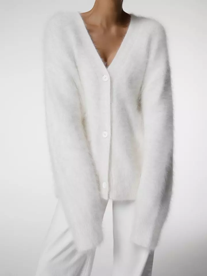 Lux Angora Knit Cardigan