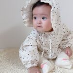 Frill Dot Bodysuit with Bonnet