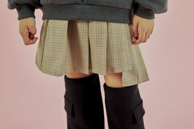 A-Market - Korean Children Fashion - #childrensboutique - Check Unbal Skirt - 7