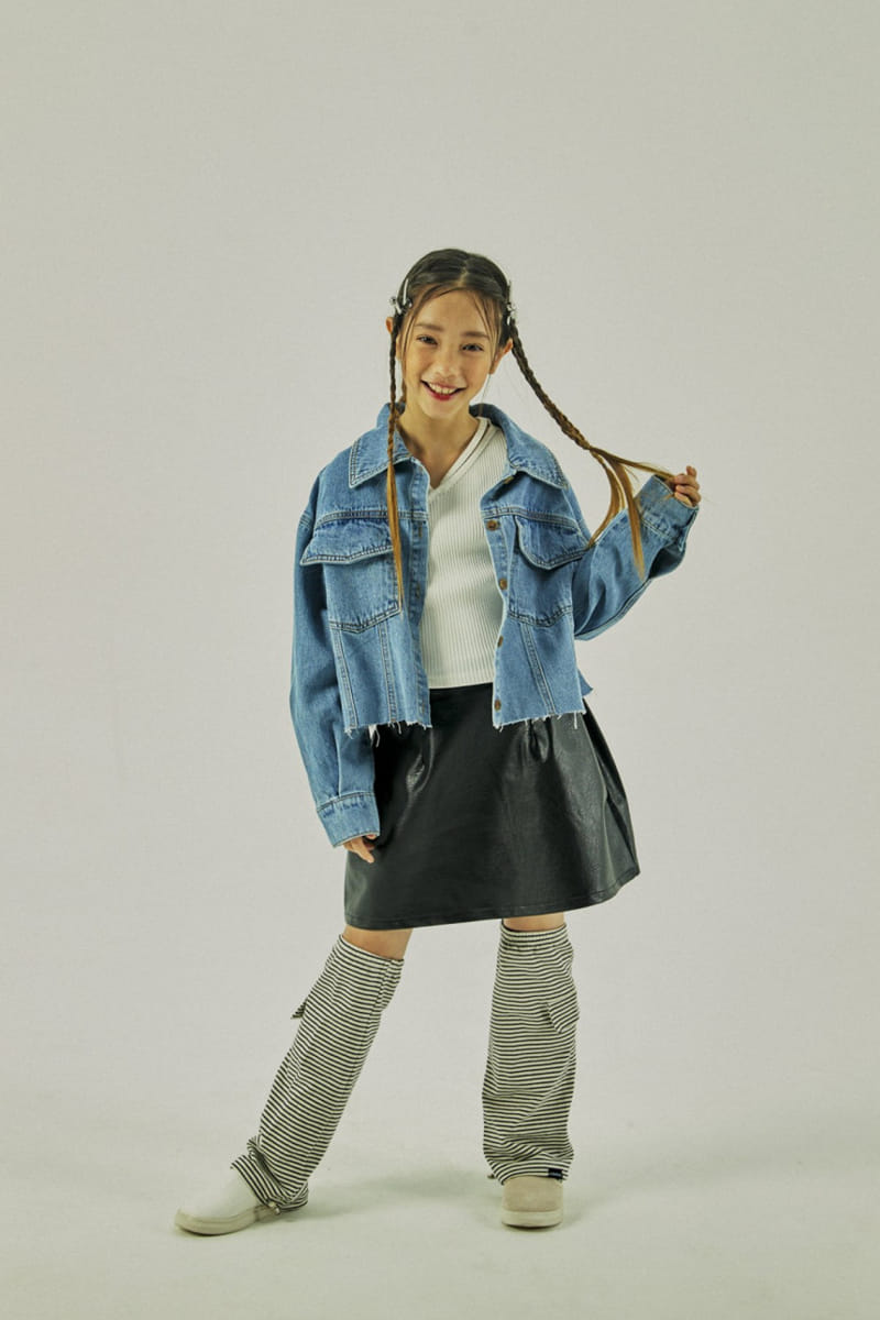 A-Market - Korean Children Fashion - #fashionkids - Denim Crop Shirt - 9