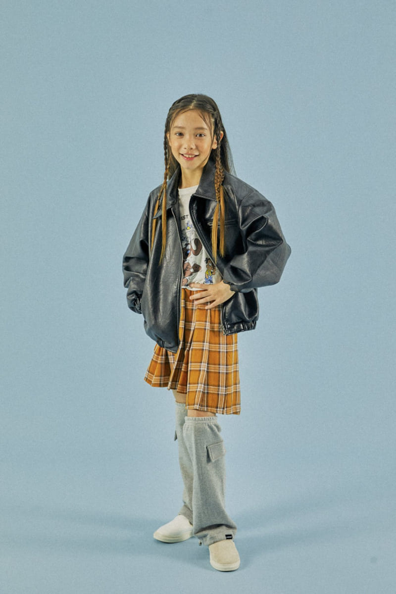 A-Market - Korean Children Fashion - #kidsshorts - Big Check Unbal Skirt