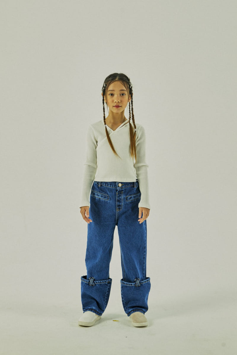 A-Market - Korean Children Fashion - #kidsstore - Layerd Jeans - 7