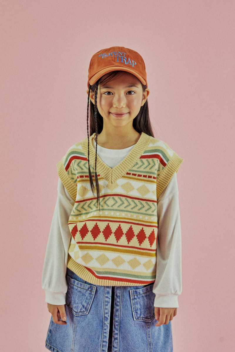 A-Market - Korean Children Fashion - #prettylittlegirls - Multi Pattern Jacquarad Vest - 7