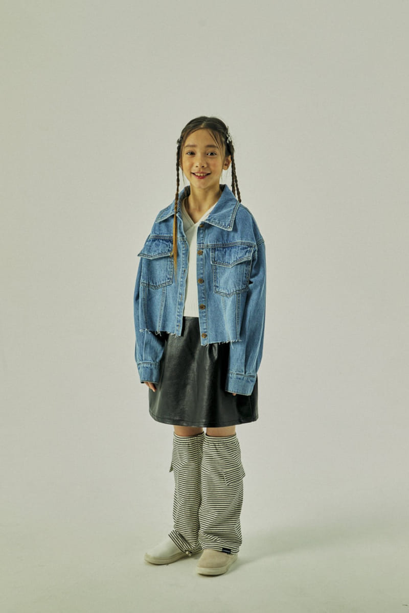 A-Market - Korean Children Fashion - #toddlerclothing - Denim Crop Shirt - 4