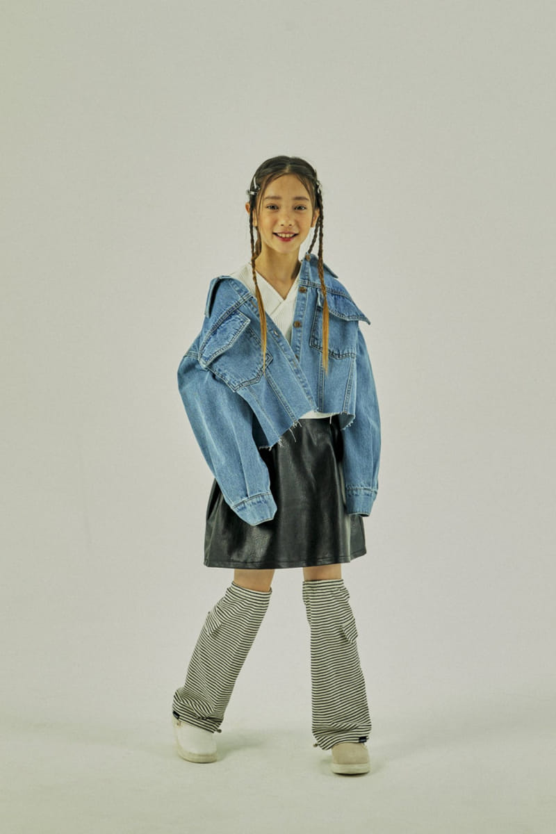 A-Market - Korean Children Fashion - #todddlerfashion - Denim Crop Shirt - 2