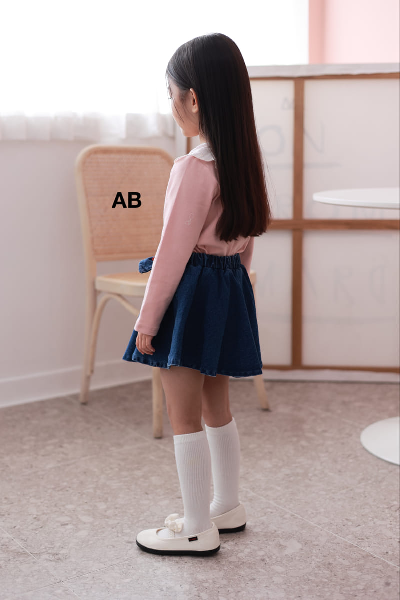 Ab - Korean Children Fashion - #Kfashion4kids - Ribbon Collar Tee - 2