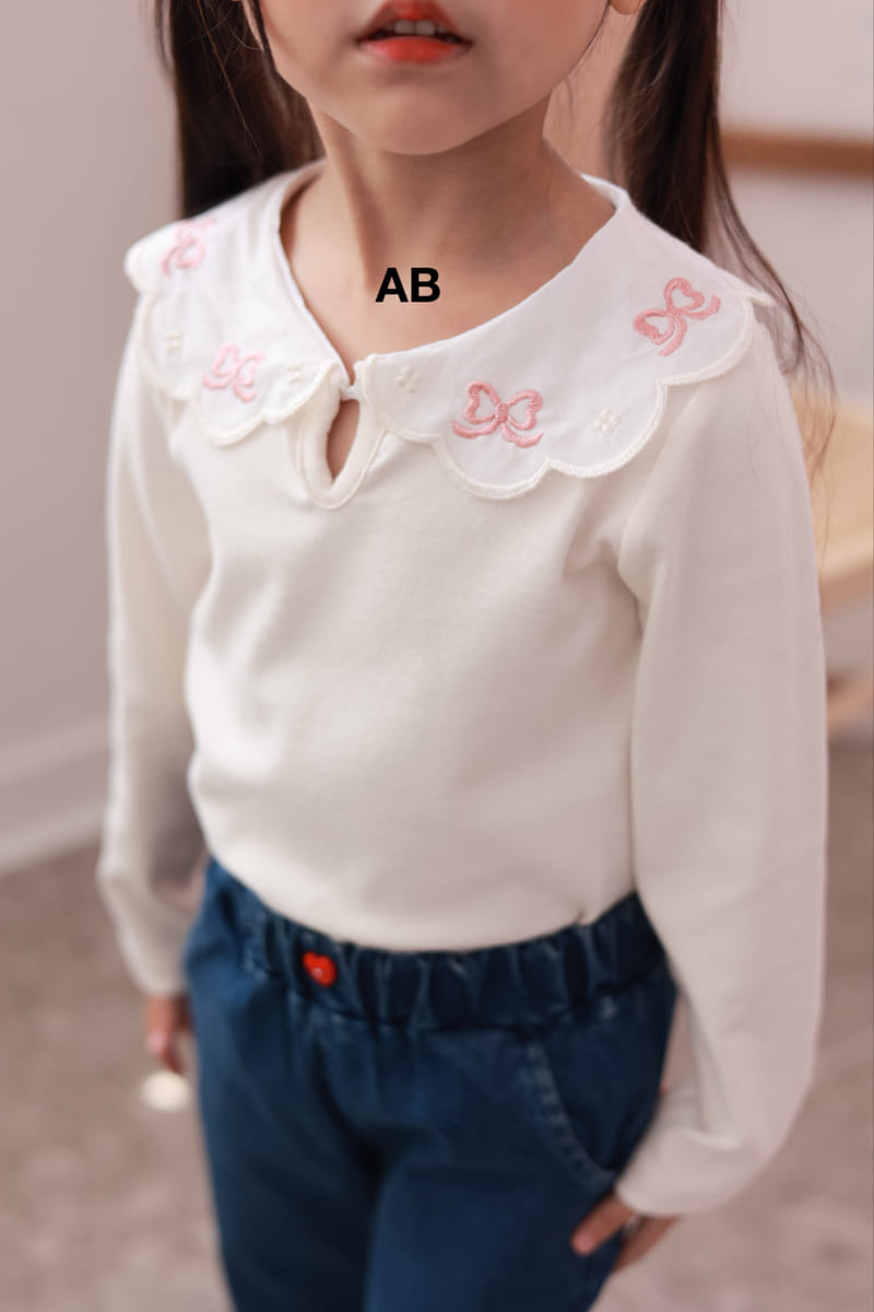 Ab - Korean Children Fashion - #childrensboutique - Ribbon Collar Tee - 9