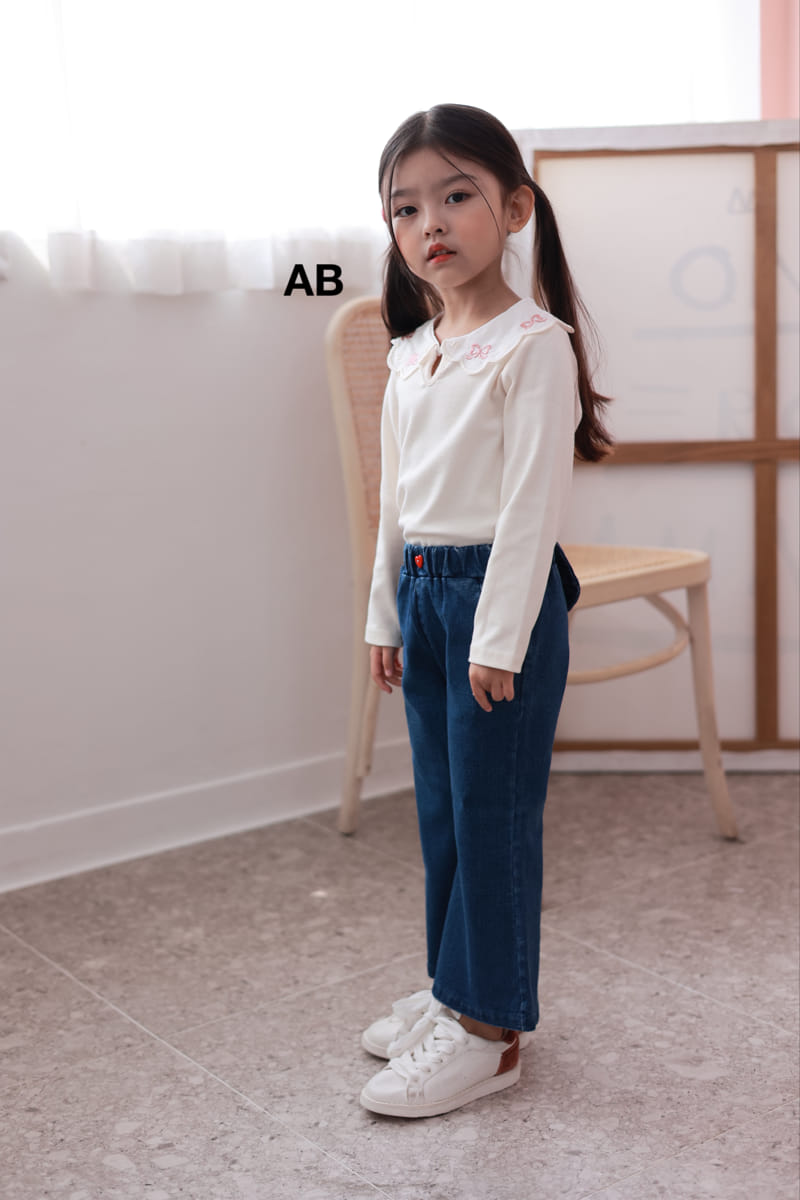 Ab - Korean Children Fashion - #designkidswear - Ribbon Collar Tee - 10